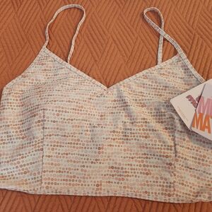NWT Kortni Jeane V'd Crop top in Watercolor Dots, sz 2XL